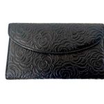 Mundi  Tooled Genuine Leather Wallet With Flowers, Size 7.5 x 4 inches Photo 0