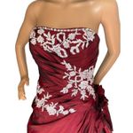 Burgandy Ball Gown Sweetheart Beading Long Taffeta Quinceanera Dress size Medium Photo 15