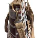 Kate Hill  Brown Plaid Crossbody Shoulder Convertible Adjustable Handbag Purse Photo 3