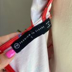 Fashion to figure Red Floral Form Fitting Ruched Sides V Neck Mini Dress Photo 9