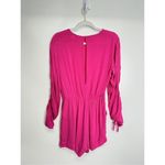 H&M Barbie Pink Long Sleeve Romper Womens Ruched Size 6 Photo 1