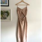 L'Agence Femme Sequin Cutout Midi Rose Gold Dress Size 0 Photo 4