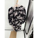Spiritual Gangster Womens Black Taupe Floral Tie Waist Maya Kimono Jacket OS Photo 9