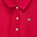 Lacoste  Shirt Dress Red Long Sleeve Button Front Pique Cotton Size 44 / US L 12 Photo 10