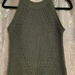 Wishlist olive green high neck knit wool blend top, size M Photo 0