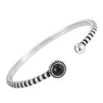 Boutique Twist‎ Cuff Bracelet 925 Sterling Silver Black Onyx, Adjustable Photo 1