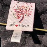 Self Esteem Satin shiny Faux wrap black leopard top Blouse S Photo 2