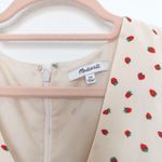 Madewell Womens Dress Size S Cream Strawberry Silk Puff Sleeve Cottage Coquette Photo 2