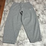 Nike  Grey Gray Swoosh Logo High Rise Sweatpants Loungewear Comfort size Medium Photo 5