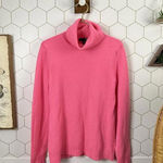 AQUA  Neon Pink 100% Cashmere Turtleneck Sweater - Size - Medium Photo 0
