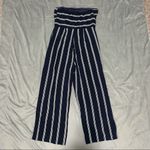 Paper Crane Ethereal  Navy Striped Jumpsuit NWT S Photo 7