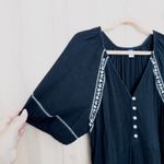 Old Navy WomensMaxi Dress Size L Black Embroidered Gauze Boho Cottage Whimsigoth Photo 3