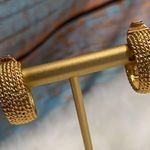 Monet Vintage Signed  Clip On Huggie Hoop Earrings Photo 2