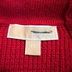 MICHAEL KORS red sweater cowl neck waffle knit XS Photo 2