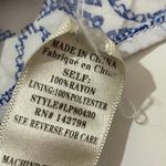 Love Riche  Front Tie Romper - White/Blue Print - Medium Photo 8