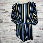 Abercrombie & Fitch A&F  Women’s V-neck Tie Blue White Yellow Striped Romper Sm Photo 2