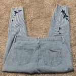 Old Navy  Striped Blue Jeans with Floral Design size 6 Photo 3