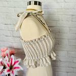 Boutique Striped Frilly Crop Top Photo 4