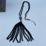 Boutique Black glass tassel necklace  boho festival Photo 6