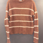 Thread & Supply pink and Cream Striped Mock neck sweater cozy snuggle warm Brown Size XS Photo 0