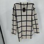 Escio Cardigan Sweater Womens M Toggle Button Windowpane Plaid Ivory Black NEW Multiple Size M Photo 3