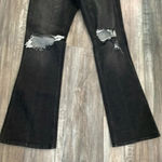 Free People  Flare Jeans Womens Black Distressed Ripped Denim Jeans size 30 Photo 3