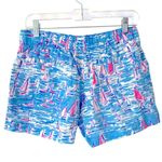 Lilly Pulitzer Lilo Blue White Linen Shorts Sailboat Print size small Photo 2