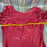 Anthropologie Pink Sequin Drape Back Mini Dress  Long Sleeve NEW with Tags 16W Photo 2