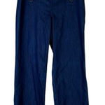 Talbots  Sailor Button Wide Leg Jeans Womens 8P Dark Wash Classic Petite Nautical Photo 0