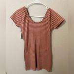 Volcom  Ruched Stripe Mini Dress Rust/Orange Short Sleeve Size Small NWT Photo 3