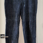 wilson's leather Vintage Wilson Leather Maxima Suede Navy Striped Pencil Pants Size 16 Photo 0