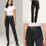 Abercrombie & Fitch NEW Mixed Fabric Ultra High Rise Ankle Straight Jean SZ 35 S Photo 1