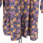 Nrvna Mode Jeanne Purple Floral Mini Shirt Dress Long Sleeve size Small NWT Photo 4