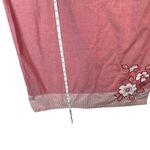Vtg Bechamel Red Cotton Maxi Dress Floral Embroidered Striped Hem Summer 90s L Pink Size L Photo 9