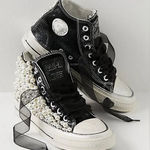 Free People  NEW Nan Ku pearl crush hi top sneakers black Photo 0