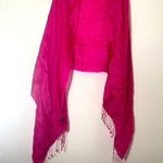 Silk Cashmere Pink fringe scarf shawl wrap Photo 2