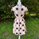 Anthropologie Troubadour Pink And Black Starburst Retro Silk Blend Dress Sz 2 Photo 4