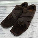 Stuart Weitzman Suede Faux Fur Sneaker Shoes Womens Size 9.5 Brown Winter Spain Photo 3