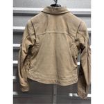HARLEY DAVIDSON Cream SUEDE LEATHER CROP MOTORCYCLE RIDING JACKET Women's Size Tan Size M Photo 12