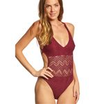 Vince Camuto New. crochet plunge neck swimsuit. Size 14 Photo 2