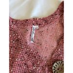 Lulu B Cardigan Top M Mesh Button Cover Up Sheer Asymmetrical Lagenlook Artsy Pink Size M Photo 6