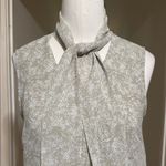 H&M Green & White Micro Floral Print Tie-Detail Top Photo 6
