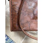 Patricia Nash Purse Leather Calvi Satchel Shoulder Bag Signature Map Riot Rust Photo 7