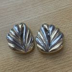 Unique Vintage Vintage Two Tone Leaf Clip on statement Earrings Photo 0