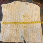 Vintage Fashion Be Yourself Crochet Vest Open Front Boho NWOT White Size M Photo 4