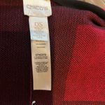 Chico's Cape Shawl Poncho Open Red Black Geometric OSFM 100% Cotton Cottage Boho Photo 7