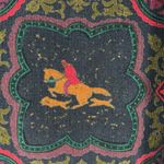 Vintage 90s Karen Scott Collections Navy Blue Equestrian Horse Bit Print Jacket Size 18 Photo 3