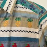 Cabin creek NEW  Vintage Novelty Fruit Stripe Button Down Top Womens Small cotton Photo 2