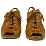 Timberland Earthkeepers US Size 9 Brown Leather Peep Toe Sling Back Wedge Heels Photo 1