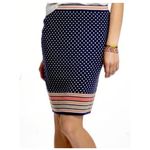 Anthropologie Sparrow Merino Wool Sweater Knit Skirt Navy Blue Dot Size Large Photo 1